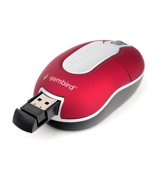 Мышь беспроводная Gembird MUSW-605 красный, 1200 dpi, радиоканал, USB, кнопки - 3