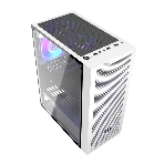 Компьютерный корпус без блока питания PCCOOLER MA100 MESH WH, Mesh Mid Tower, White, TG, 0.4 SPCC, 3x120мм ARGb ATX, mATX, mITX 160/310/180мм 2x2.5', 2x3.5', 7xPCI 1xUSB-A 3.0, 2xUSB-A 2.0 360x200x446mm, фото3