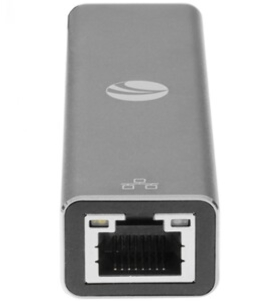 Переходник VCOM USB 3.0 -->RJ-45 1000Mbps+3 USB3.0, Aluminum Shell, 0.2м DH312A