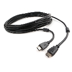Кабель HDMI Cablexpert CCF2-HDMI4-7.5M, 19M/19M, v2.0, медь, позол.разъем, экран, 2 фер.кольца, 7.5м, черный, пакет, фото 1