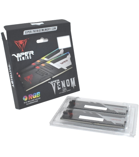 Оперативная память Patriot Viper Venom, DDR5, 32GB (2x16GB), 5600MHz, CL36, DIMM, с радиаторами, RGB, черный