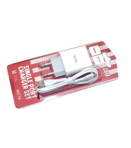 Блок питания (сетевой адаптер) HOCO C81A Asombroso single 1xUSB с кабелем Micro-USB, 2.1A, 10W