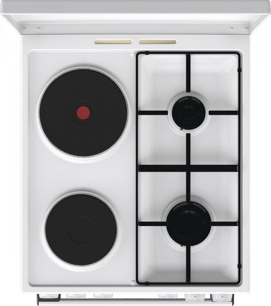 Плита комбинированная Gorenje GK5A12WG белый, конфорок 2 газовых и 2 электрических, духовка 68 л, 50 см x 85 см x 59.4 см