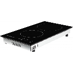 Электрическая варочная панель Kuppersberg ECO 302/домино, ширина 30 см, 2 зоны ускоренного нагрева HI-Light, 1 зона с двойным расширением, сенсорное управление, 3 цифровых дисплея, 9 уровней мощности, таймер, автоматика закипания, автоотключение, защита от детей, индикаторы остаточного тепла, Stop & Go, черный/прямой край, фото 1