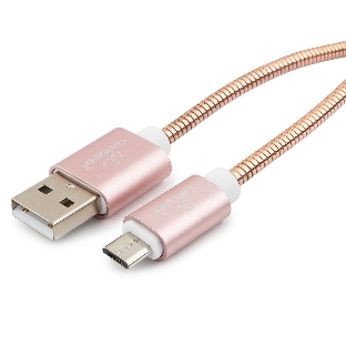 Кабель USB2.0 Cablexpert CC-G-mUSB02Cu-1M, AM/microB, серия Gold, длина 1м, золото, блистер