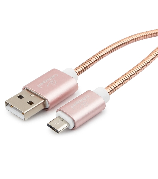 Кабель USB2.0 Cablexpert CC-G-mUSB02Cu-1M, AM/microB, серия Gold, длина 1м, золото, блистер