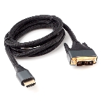 Кабель HDMI-DVI Cablexpert CC-HDMI-DVI-4K-6, 19M/19M, single link, 4K, медь, нейлоновая оплетка, метал.разъемы, 1.8м, черный, коробка, фото 1
