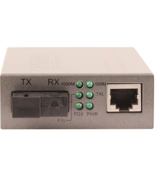 Медиаконвертер OSNOVO Гигабитный медиаконвертер, по одному волокну SM до 20 км, по MM - до 500м, tx1550/rx1310нм