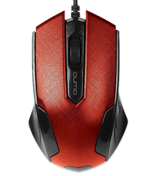 Мышь проводная Qumo Office M14 красный, 1000 dpi, USB, кнопки - 3