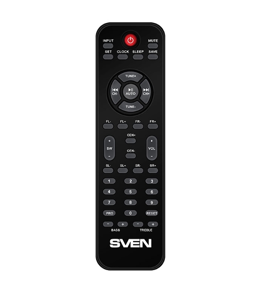 Аудиоколонки SVEN HT-210, черный, акустическая система 5.1, мощность (RMS):50Вт+5x15Вт, Bluetooth, Optical, Coaxial, FM-тюнер, USB/SD, дисплей, ПДУ