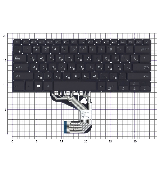 Клавиатура для ноутбука Asus UX460U UX460UA черная с подсветкой