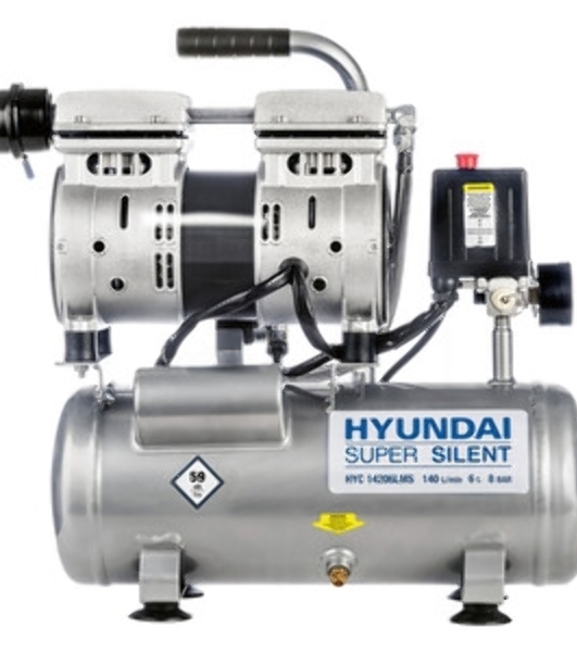 Компрессор поршневой безмасляный Hyundai HYC 14206LMS бесшумный.