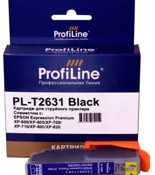 Картридж струйный ProfiLine PL-T2631 для принтеров Epson Expression Premium XP-600/XP-605/XP-700/XP-710/XP-800/XP-820 с чернилами Photo Black