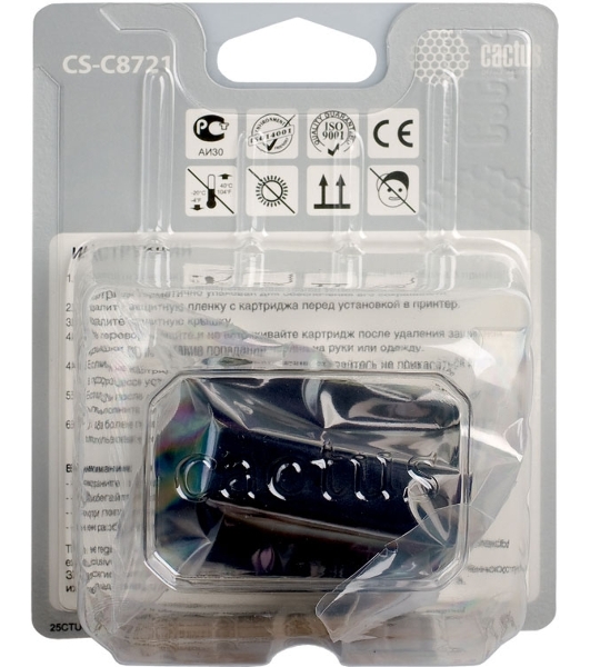 Картридж струйный Cactus CS-C8721 №177 черный (26мл) для HP PS 3213/3313/8253/C5183/C6183/C6283/C7183/C7283/C8183/D7163/D7263/D7363/D7463