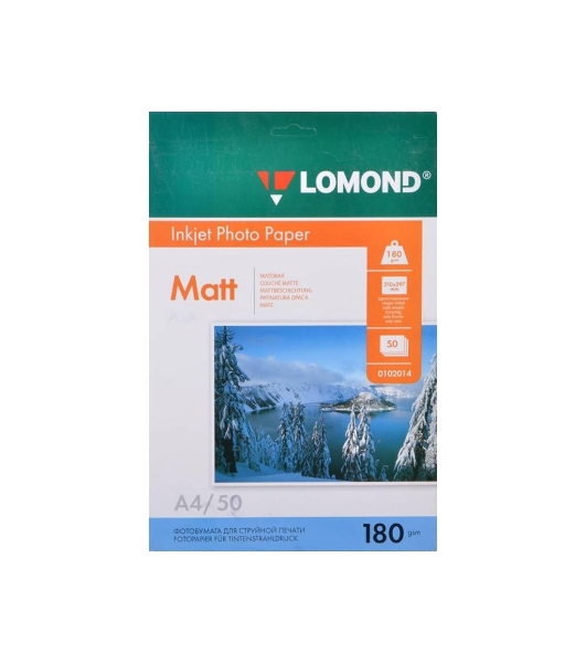 Фотобумага Lomond 0102014 A4/180г/м2/50л./белый матовое для струйной печати