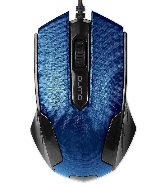 Мышь проводная Qumo Office M14 синий, 1000 dpi, USB, кнопки - 3