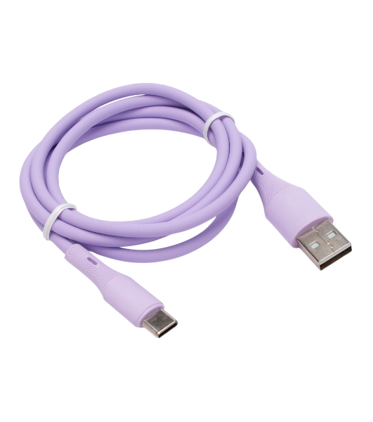 Кабель USB2.0 Cablexpert CC-USB2S-AMCM-1M-V AM/Type-C, 3А, 18Вт, QC3.0, силиконовый, медь, 1м, фиолетовый, пакет