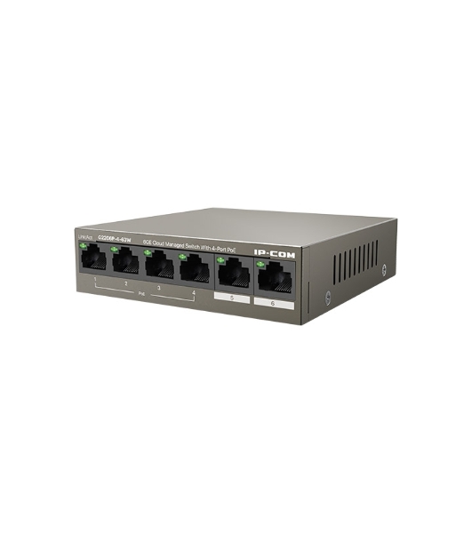 Коммутатор сетевой IP-COM G2206P-4-63W 4x10Base-T/100Base-TX/1000Base-T 2x1000Base-T PoE порты 4 Количество портов PoE+ 4 G2206P-4-63W