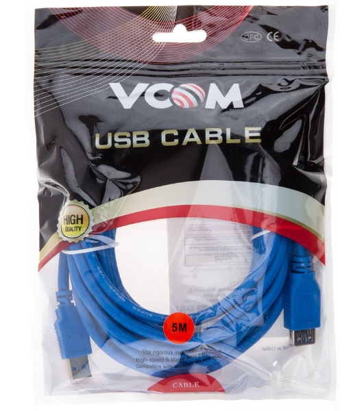 Кабель AM/AF USB3.0 5.0м VCOM удлинитель USB 3.0, VUS7065-5M