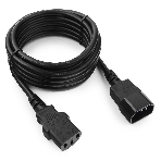 Кабель питания сист.блок-монитор Cablexpert PC-189-1-3M, 3м, C13-C14, 3x1кв.мм., черный, с заземлением, фото 1