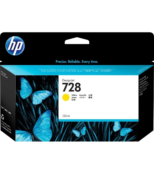 Картридж струйный HP 728 с желтыми чернилами для принтеров Designjet, 130 мл