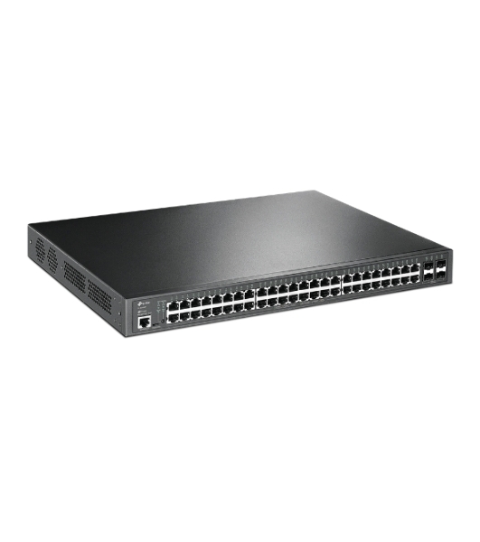 Коммутатор 48-port Gigabit PoE+ L2+ switch, 48 802.3af/at PoE+ ports, 4 Gb SFP slots, 1 RJ-45 + 1Micro-USB console ports, 348W PoE budget