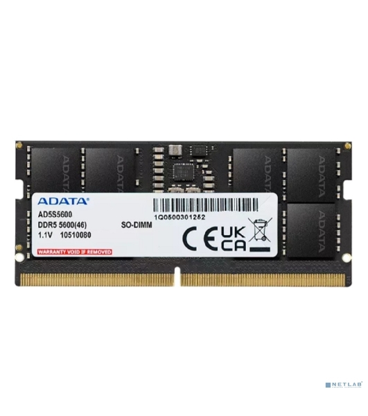 Оперативная память A-Data, DDR5, 16GB (1x16 GB), 5600 MHz, CL46, SO-DIMM
