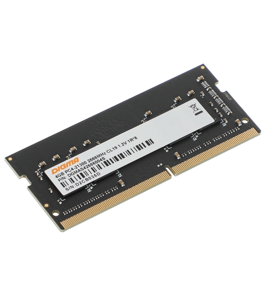 Оперативная память Digma, DDR4, 4GB (1x4GB), 2666MHz, CL19, SO-DIMM