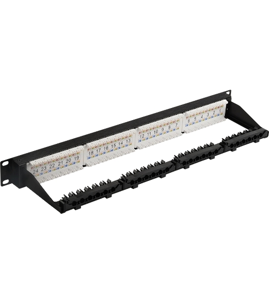 Патч-панель Lanmaster LAN-PPN24U6A 19' 1U 24xRJ45 кат.6A UTP