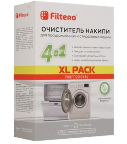 Очиститель накипи Filtero средство для СМ и ПММ XL PACK, 1000 г, Арт. 612