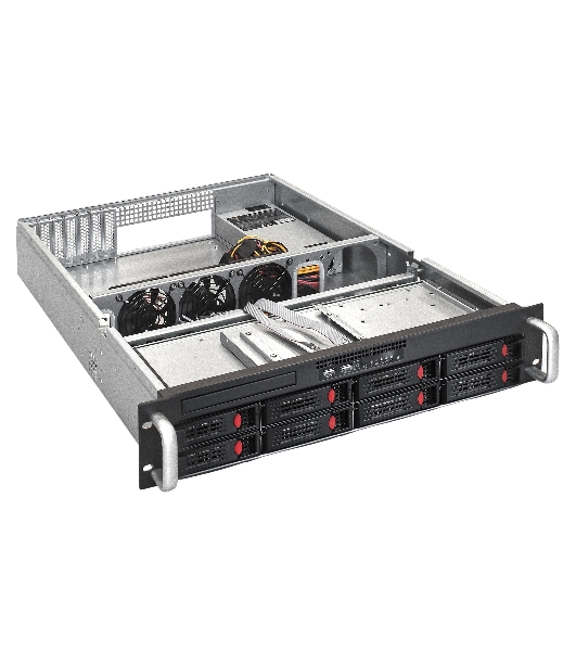 Серверный корпус ExeGate Pro EX293177RUS 2U550-HS08 RM 19', высота 2U, глубина 550, БП 1U-1000ADS, 8xHotSwap, USB