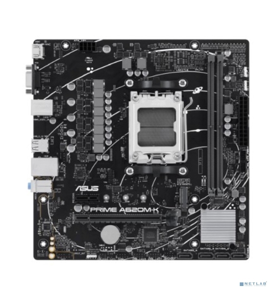 Материнская плата ASUS PRIME A620M-K, AM5, AMD A620, 2xDDR5, 4xSATA, 1xM.2, 1xPCI-E 4.0 x16, 1xPCI-E x1, 1xHDMI, 1xVGA, 1x 1Gb LAN, 4xUSB-A 3.2 Gen 1, 2xUSB-A 2.0, 3x3.5 мм, 7.1, Micro-ATX