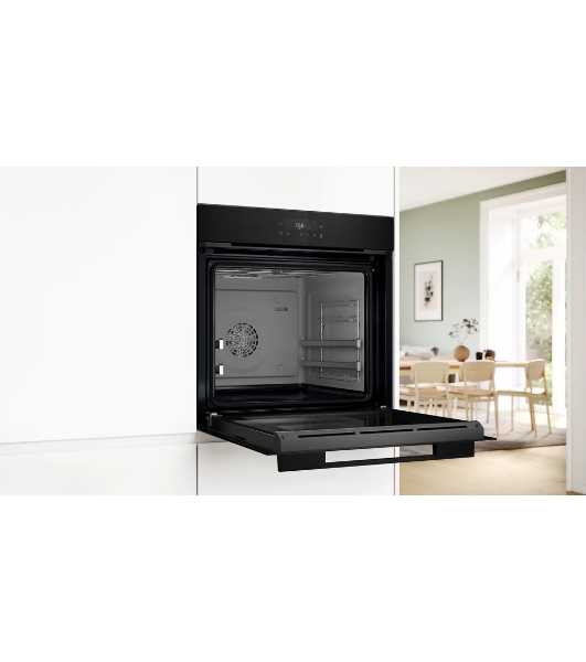 Электрический духовой шкаф Bosch HJG852YB0T Serie 6, 60 см, 66 л, черный,сенсорное управление, 8 режимов+AutoPilot 30(30 автоматических программ), LCD-дисплей, галогенное освещение, самоочистка EcoClean,Soft Open and Soft Close door,телескопические направляющие на 2 уровнях