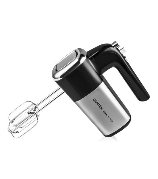 Миксер Centek CT-1120 черный/сталь 1200 Вт,, 5 скоростей+турбо, взбивание/замешивание