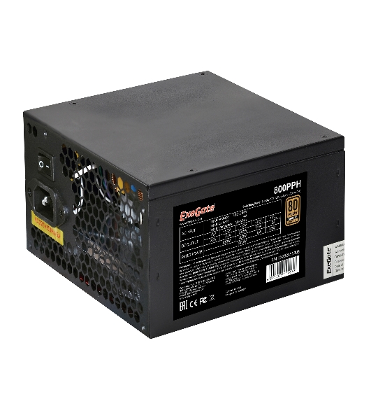 Блок питания ExeGate 800PPH (EX282156RUS), 800Вт, 80 PLUS Bronze, 120мм, черный