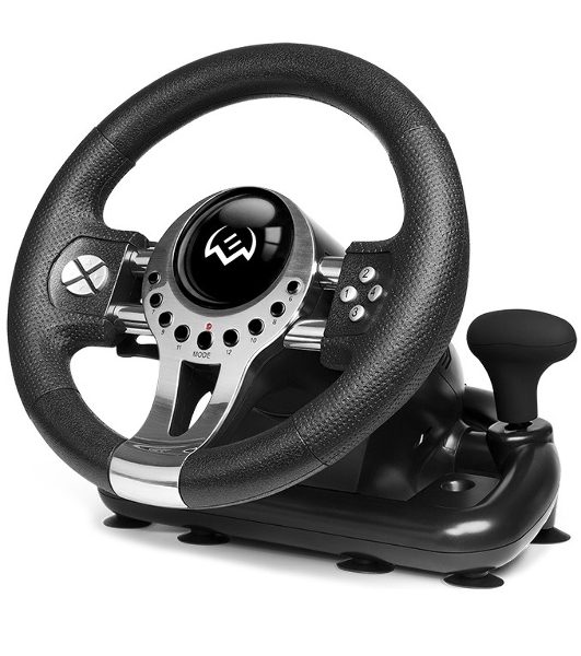 Руль SVEN GC-W700 (педали, вибро, скоба, лепестки, АКПП, D-pad, 12 кл, резин. вставки, PC/Xinput)