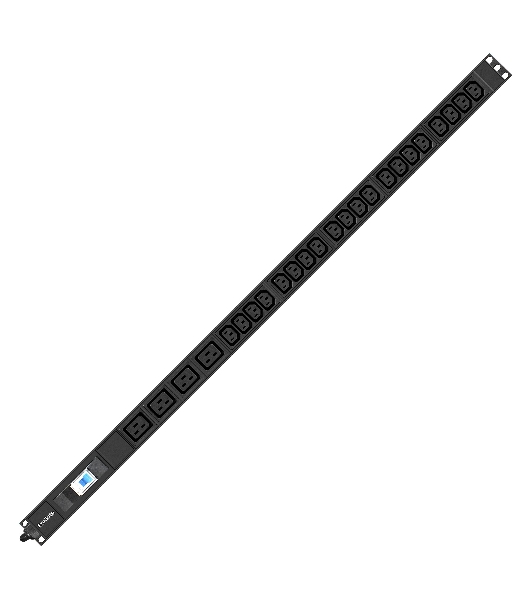 Блок розеток вертикальный ExeGate ServerPro PDU-V420 Al-20C134C19-IEC309-32A-1P (19', 1U, Алюминий, 20 IEC 320 C13, 4 IEC 320 C19, IEC 60309 32A (2P+E), VDE-250V-32A-3*4мм2, 3 метра, автомат защиты, черный, RTL)
