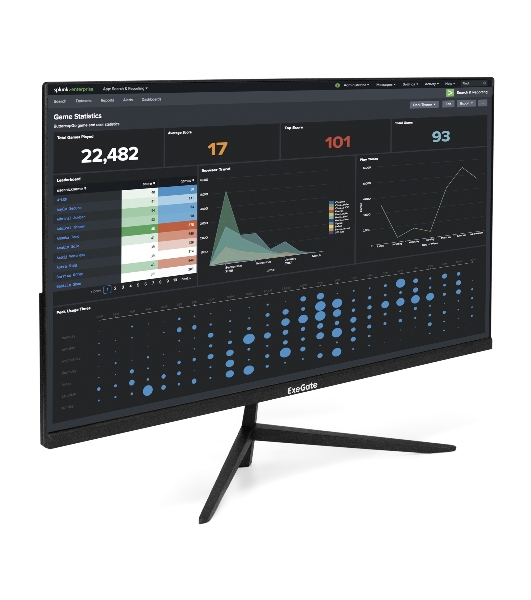 Монитор 27' ExeGate ProSmart EZ2707CA IPS 1920x1080, 75 Гц, 5 мс, 16:9, 250 кд/м², 2xHDMI, 1xDP, 1x3.5 мм, 2x3 Вт, черный
