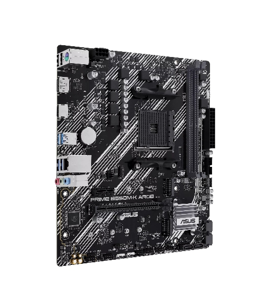 Материнская плата ASUS PRIME B550M-K ARGB, Socket AM4, AMD B550, 2xDDR4, 4xSATA, 2xM.2, 1xPCI-E 4.0 x16, 1xPCI-E x1, 1xHDMI, 1xDP, 1x 1Gb LAN, 4xUSB-A 3.2 Gen 1, 2xUSB-A 2.0, 3x3.5 мм, 7.1, Micro-ATX