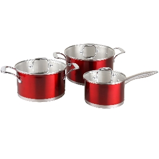 Набор кастрюль Pomi d'Oro PSS-640027 Prezioso, 20см, 24см и соусник 16см с крышками