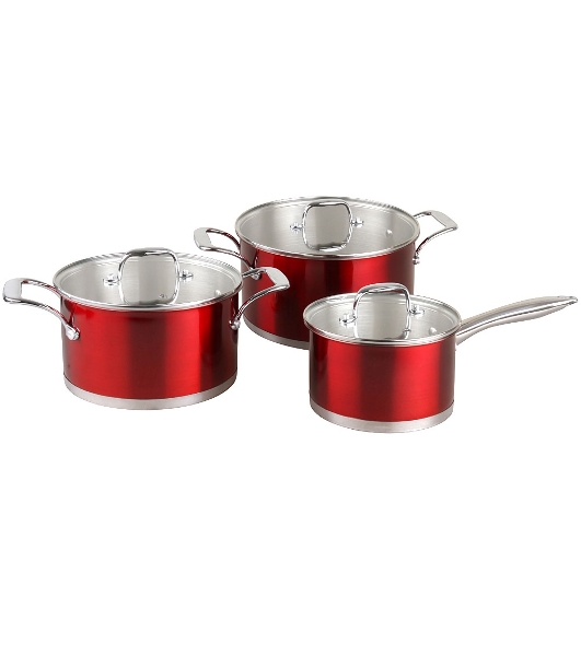 Набор кастрюль Pomi d'Oro PSS-640027 Prezioso, 20см, 24см и соусник 16см с крышками