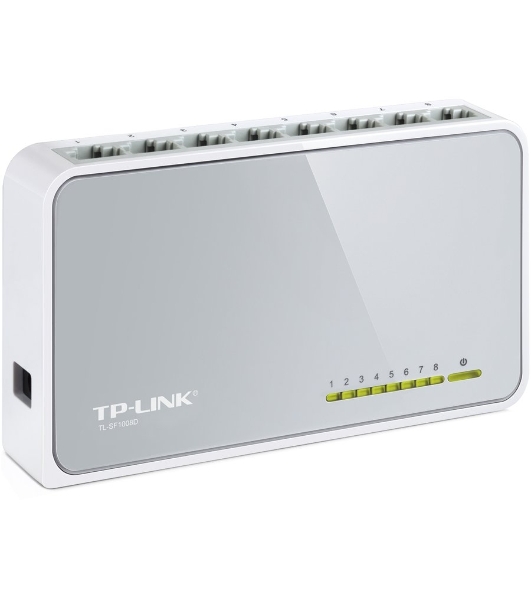 Коммутатор TP-Link SOHO TL-SF1008D Коммутатор 8-port 10/100M mini Desktop Switch, 8 10/100M RJ45 ports, Plastic case