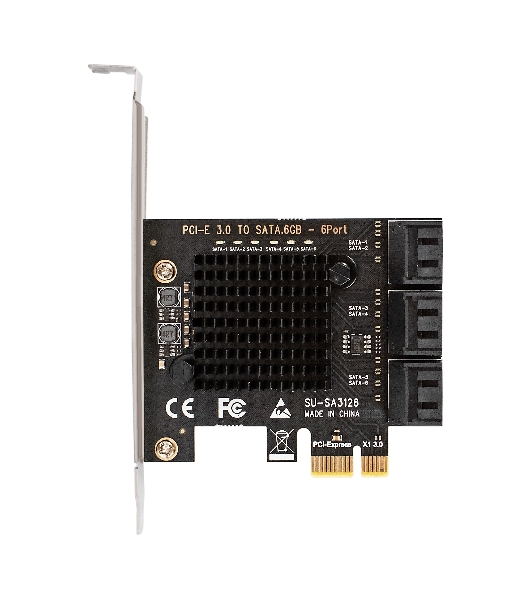 Контроллер ExeGate EXE-516 (PCI-E x4 v3.0, SATA3 6Gb/s, 6 int, ASMedia Chipset ASM1166)