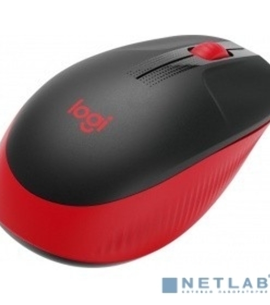 Мышь беспроводная Logitech M190 черный/красный, 1000 dpi, радиоканал, USB, кнопки - 3