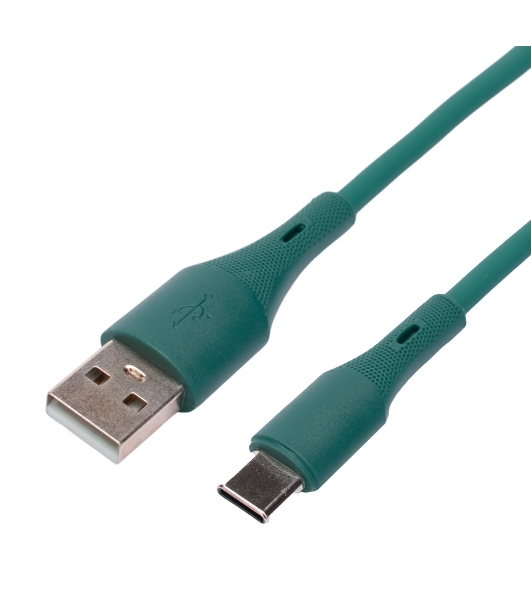 Кабель USB2.0 Cablexpert CC-USB2S-AMCM-1M-GN AM/Type-C, 3А, 18Вт, QC3.0, силиконовый, медь, 1м, зеленый, пакет
