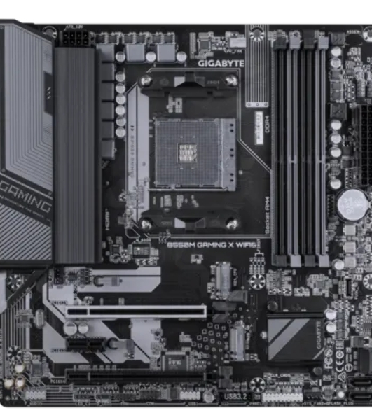 Материнская плата Gigabyte B550M GAMING X WIFI6, AM4, AMD B550, 4xDDR4, 4xSATA, 2xM.2, 1xPCIe 4.0 x16, 1xPCIe 3.0 x4, 1xPCIe 3.0 x1, 1xDP, 1xHDMI, 1x1Gb LAN, Wi-Fi 6, Bluetooth 5.3, 4xUSB-A 5Gbps, 2xUSB-A 2.0, 3x3.5 мм, 7.1, mATX