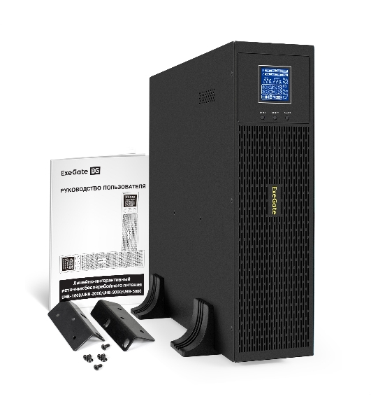 Источник бесперебойного питания Pure Sine Wave ExeGate SinePower UHB-5000.LCD.AVR.6C13.RJ.USB.3U (5000VA/4000W, LCD, AVR, 6*C13, RJ45/11, USB, возможность подключения до десяти внешних батарейных блоков 48В (поставляются отдельно), Rackmount 3U/Tower, металлический корпус, черный)