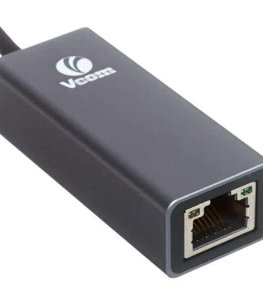 Кабель-переходник USB 3.0 (Am) --> LAN RJ-45 Ethernet 1000 Mbps, Aluminum Shell, VCOM DU312M