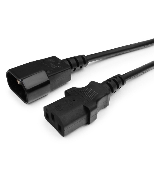 Кабель питания сист.блок-монитор Cablexpert PC-189-1-5M, 5м, C13-C14, 3x1кв.мм., черный, с заземлением