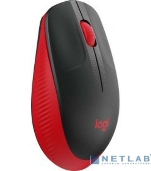 Мышь беспроводная Logitech M190 черный/красный, 1000 dpi, радиоканал, USB, кнопки - 3